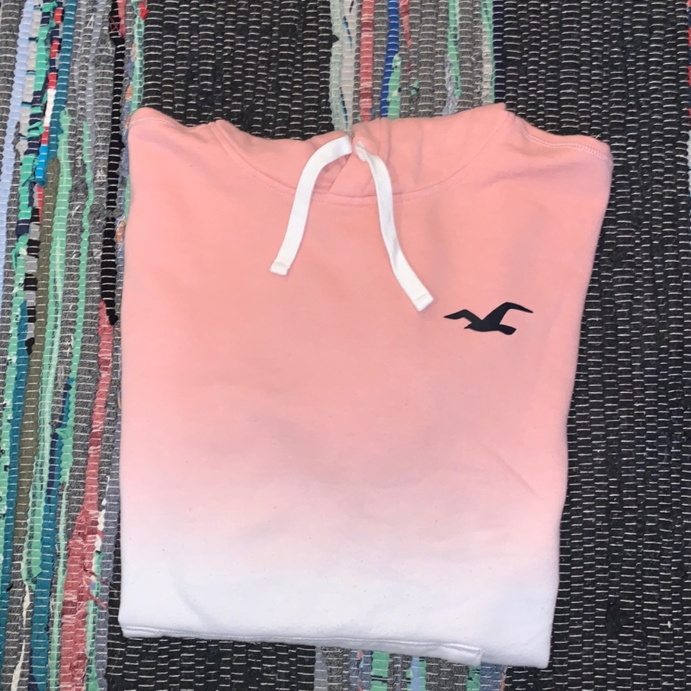 Pink and white ombré hollister hoodie